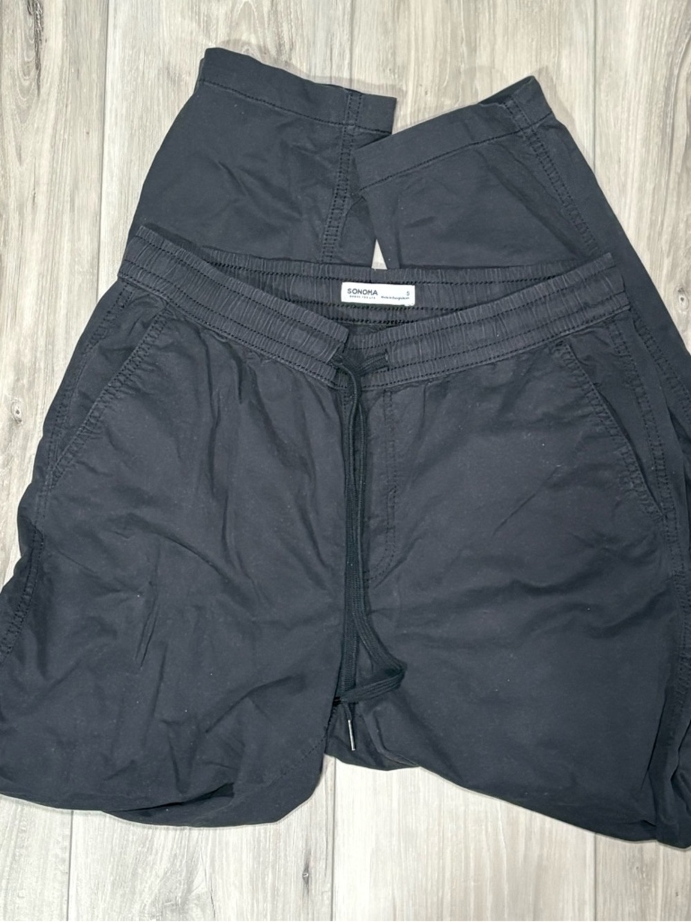 Sonoma Black Elastic Waist Drawstring Shorts